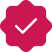 Verified symbol in pink starburst